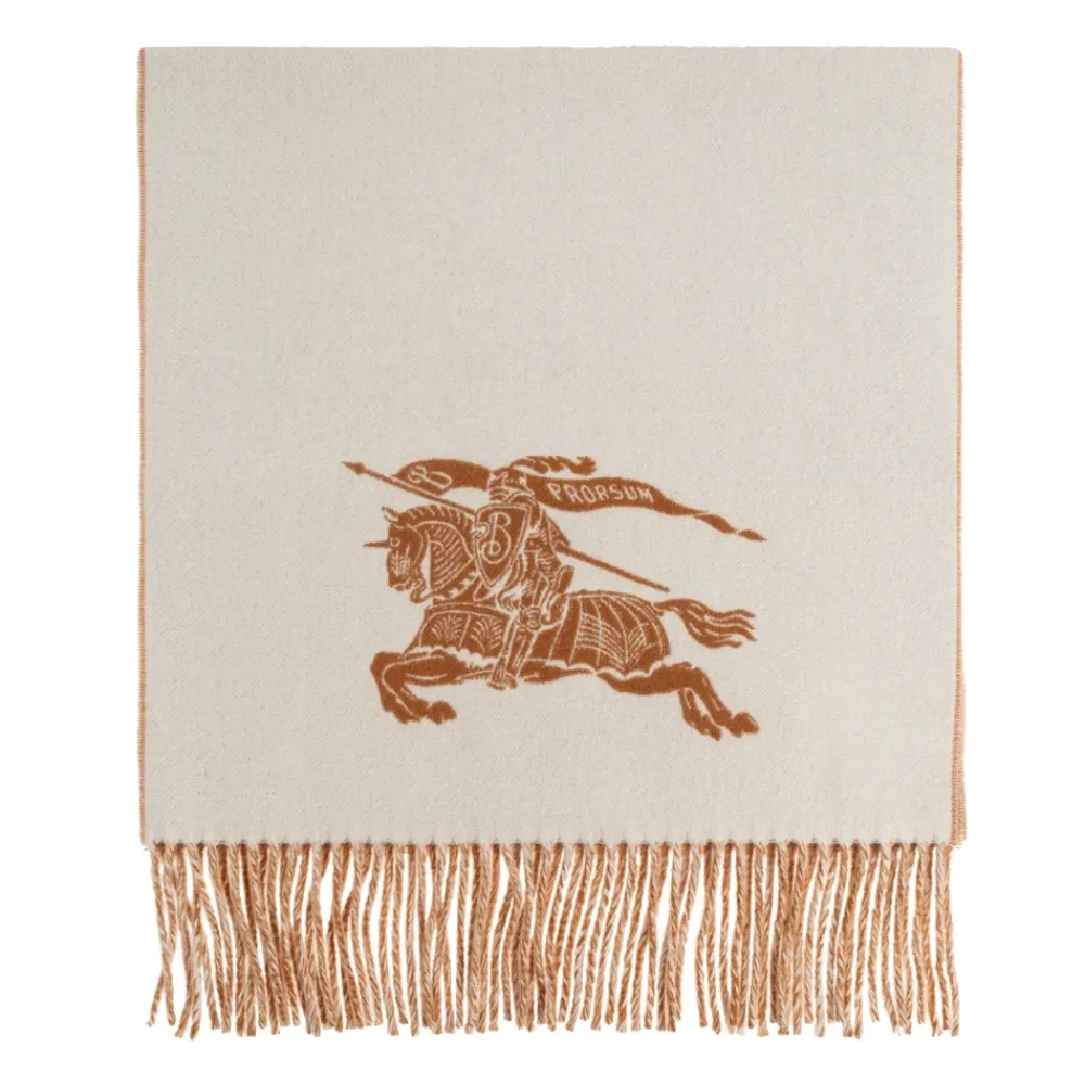 Halstørklæder Og Tørklæder<Burberry Reversible EKD Cashmere Scarf Beige