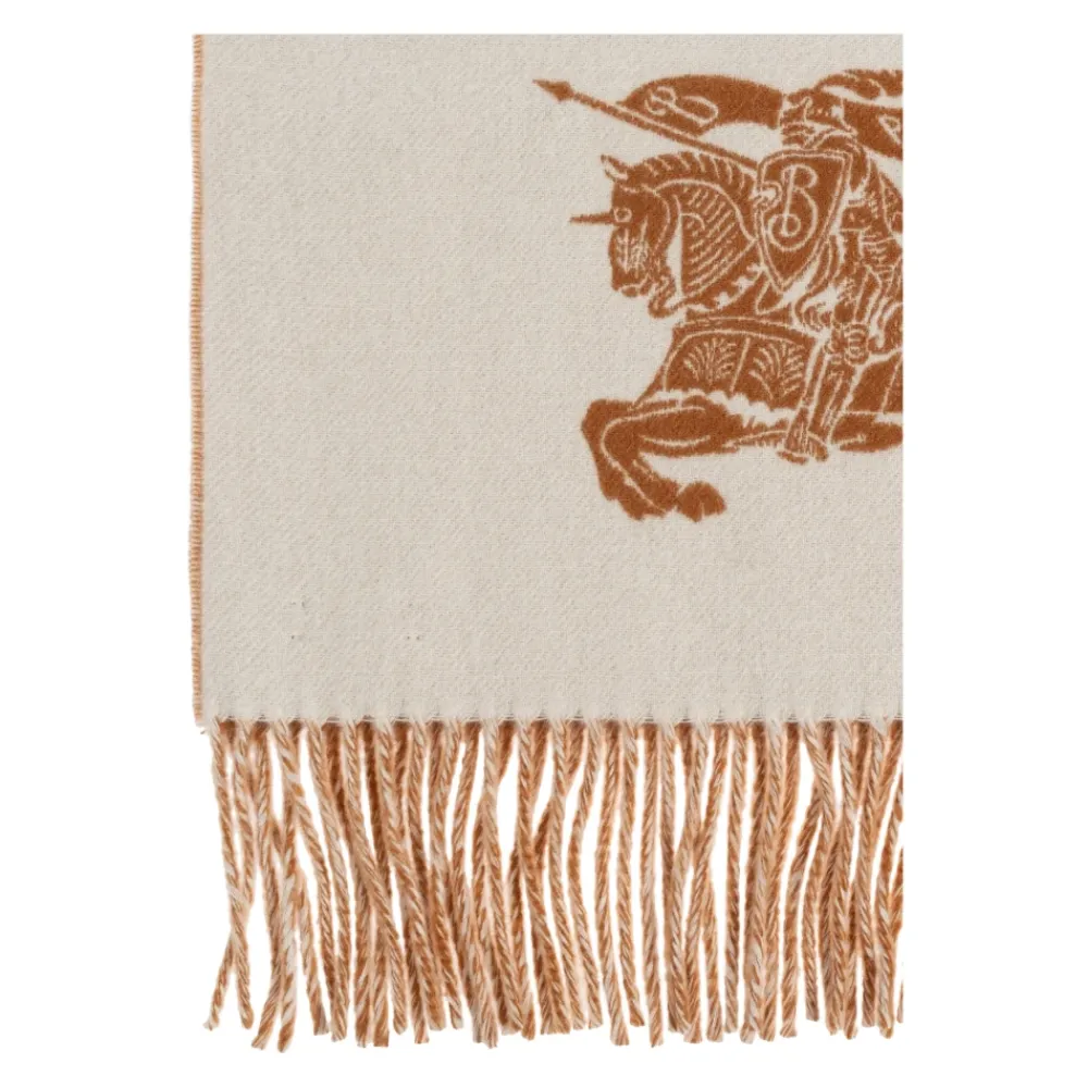 Halstørklæder Og Tørklæder<Burberry Reversible EKD Cashmere Scarf Beige