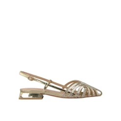 Sandaler<ALMA EN PENA Rhinestone cage sandals Gul