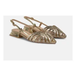 Sandaler<ALMA EN PENA Rhinestone cage sandals Gul