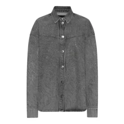 Bluser & Skjorter<ROTATE Birger Christensen Rhinestone Denim Skjorte Grå