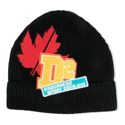 Huer & Kasketter<Dsquared2 Ribbed Beanie Sort