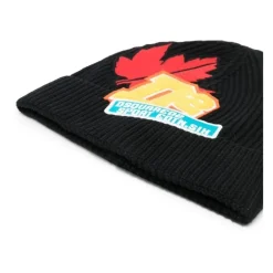 Huer & Kasketter<Dsquared2 Ribbed Beanie Sort