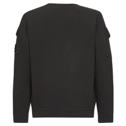 Trøjer|Sweatshirts<Stone Island Ribbed Crewneck Sweaters med Lommer Grå