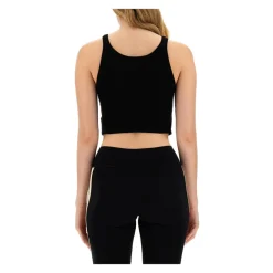 T-Shirts & Toppe<Palm Angels Ribbed Cropped Tank Top Sort
