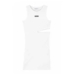 Kjoler & Nederdele^Patrizia Pepe Ribbet Bodycon Kjole Hvid
