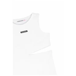 Kjoler & Nederdele^Patrizia Pepe Ribbet Bodycon Kjole Hvid