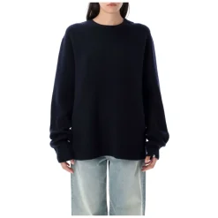 Striktrøjer & Sweatere^Extreme Cashmere Ribbet Cashmere Sweater Navy AW25 Blå