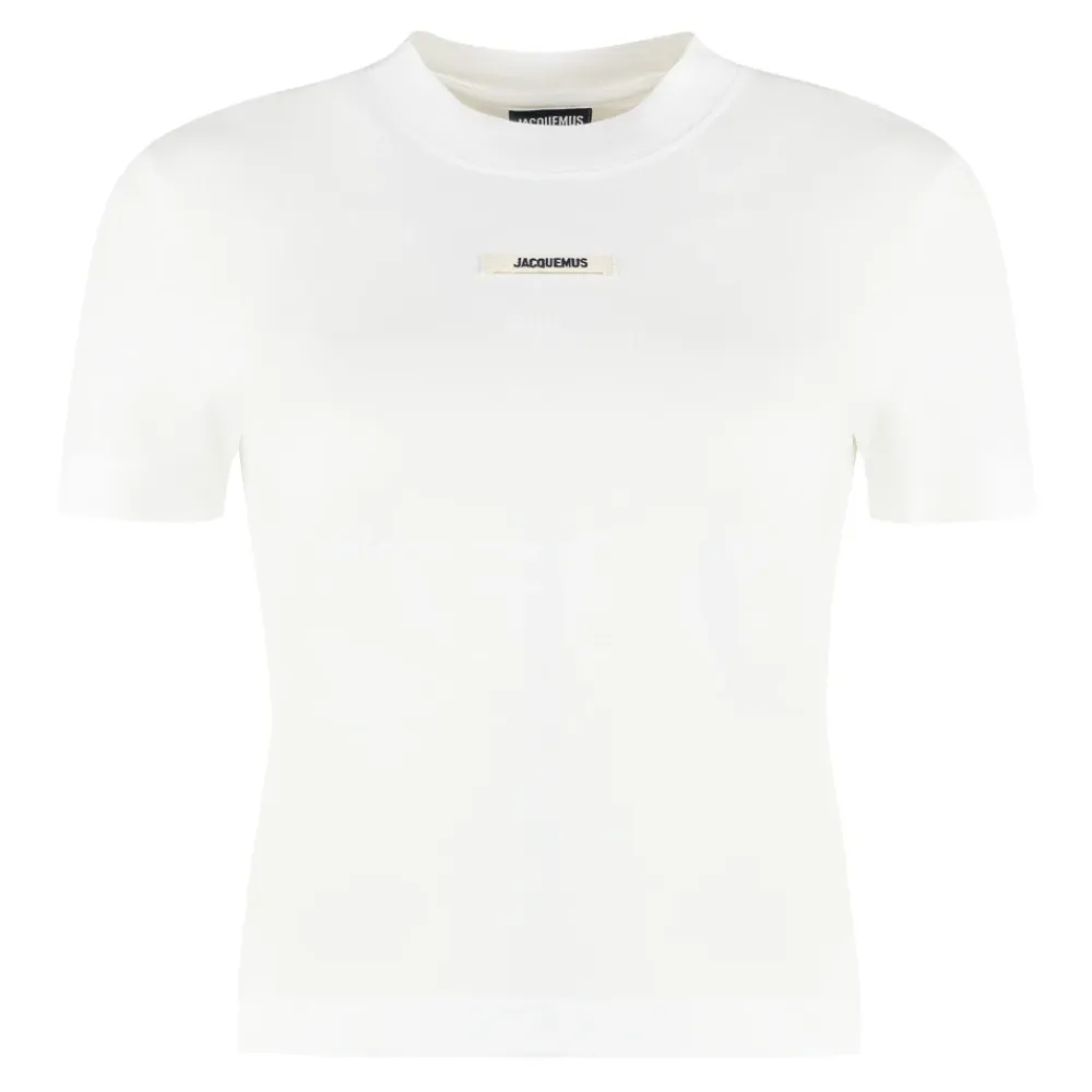 T-Shirts<Jacquemus Ribbet crew-neck T-shirt i bomuldsblanding Hvid