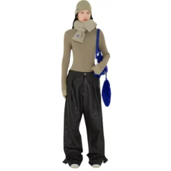 Huer, Kasketter & Hatte^Burberry Ribbet Luksus Kasket i Kaskmir med Ridderbroderi Beige
