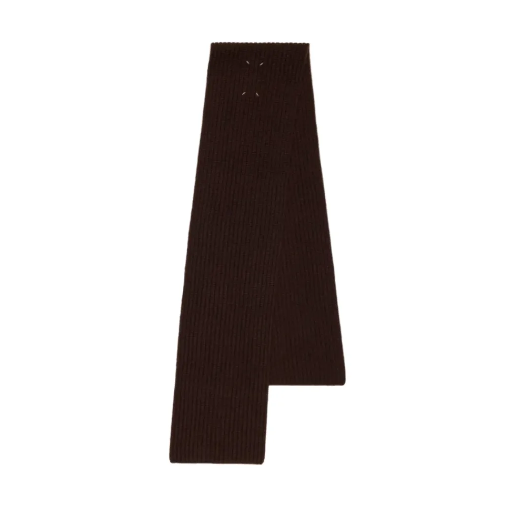 Tørklæder^Maison Margiela Ribstrikket Cashmere Halstørklæde Brun