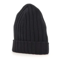 Huer, Kasketter & Hatte<Gran Sasso Ribstrikket Cashmere Hue Sort