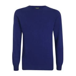 Strik<Dondup Ribstrikket Cashmere Sweater Blå