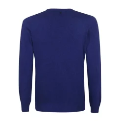 Strik<Dondup Ribstrikket Cashmere Sweater Blå