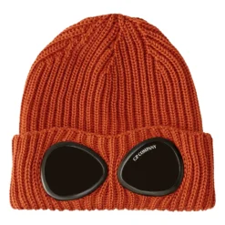Huer & Kasketter^C.P. Company Ribstrikket hue med logo Orange