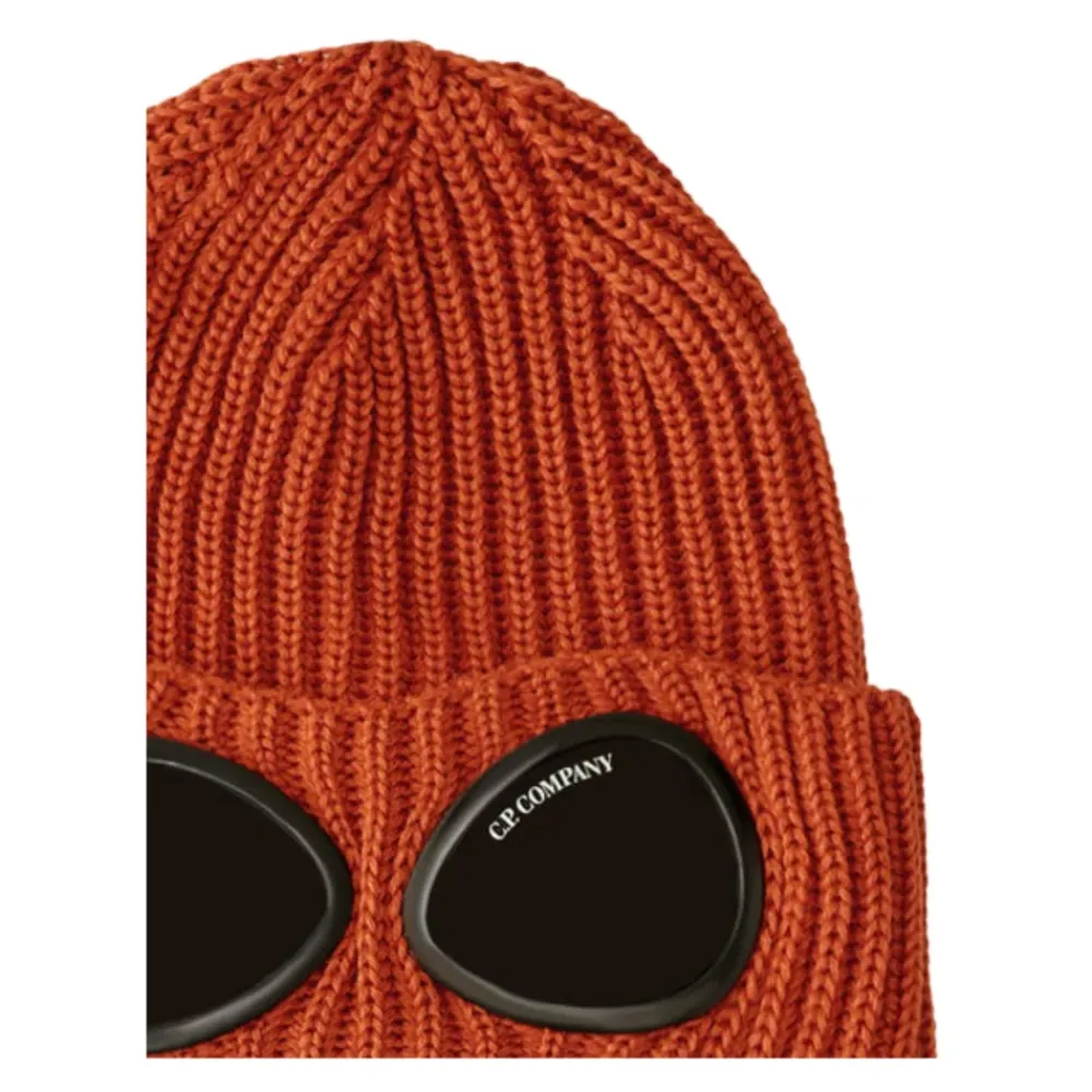 Huer & Kasketter^C.P. Company Ribstrikket hue med logo Orange