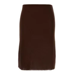Nederdele<Miu Miu Ribstrikket Pencil Skirt Brun