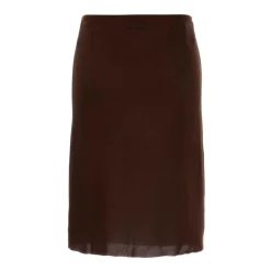 Nederdele<Miu Miu Ribstrikket Pencil Skirt Brun
