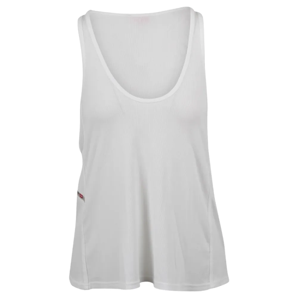 T-Shirts & Toppe<Diesel Ribstrikket tanktop med logoplade Hvid
