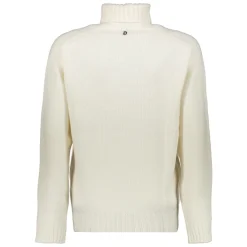 Strik<Dondup Ribstrikket Uld Turtleneck Sweater Hvid