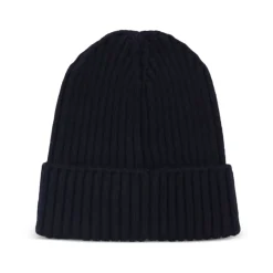 Huer & Kasketter^Moncler Ribstrikket uldhue med logo Blå