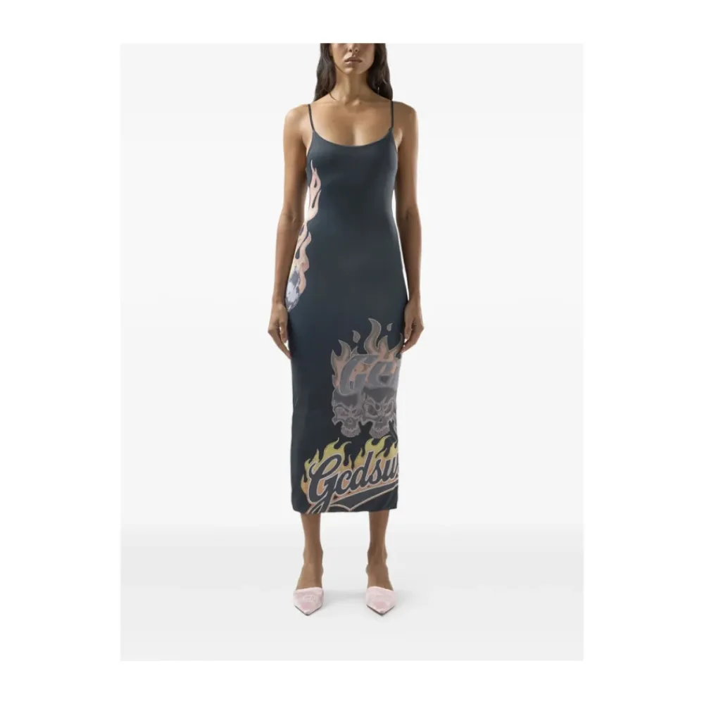 Kjoler<GCDS Riders Long Dress Sort