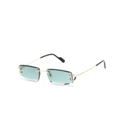 Solbriller<Cartier Rimless Rectangle Solbriller Gul