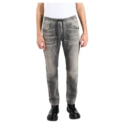 Jeans<Diesel Ripped and Repaired Regular Fit Jeans Grå
