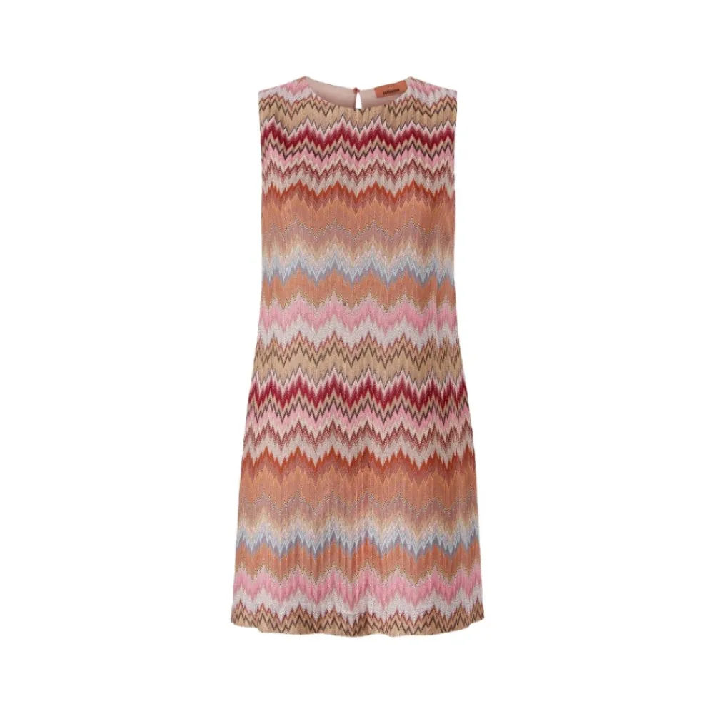 Kjoler<Missoni Ærmeløs Mini Kjole med Chevron-mønster Multifarvet