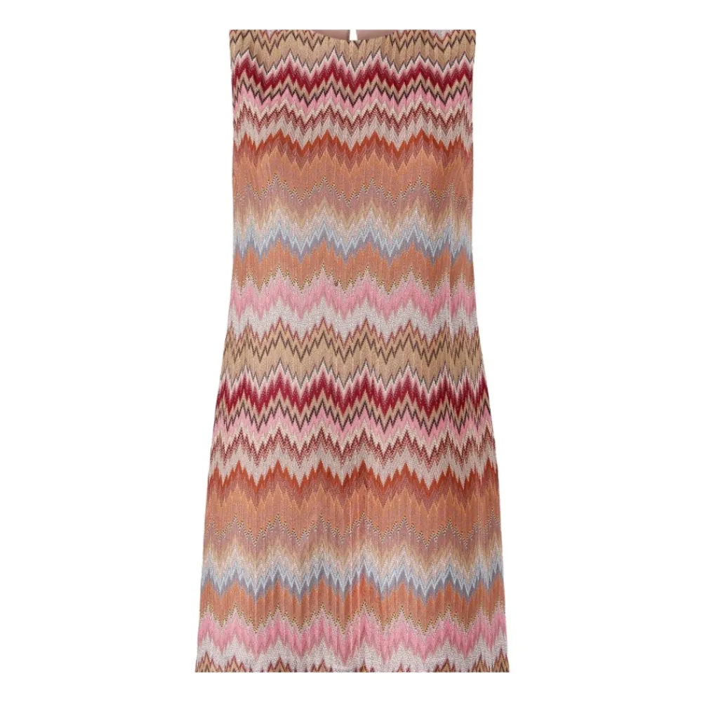 Kjoler<Missoni Ærmeløs Mini Kjole med Chevron-mønster Multifarvet