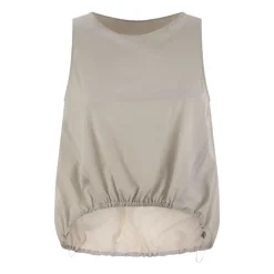 T-Shirts & Toppe<Herno Ærmeløs Top med Plisseret Ryg Beige