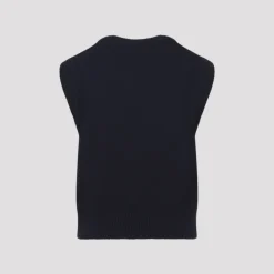 Strik^Ami Paris Ærmeløs V-hals sweater Blå