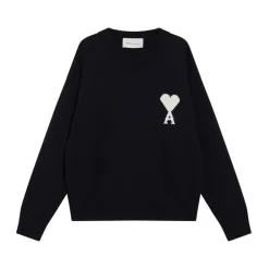 Strik<Ami Paris Ærmeløs V-hals sweater Sort