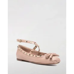 Ballerina Sko<Valentino Garavani Rockstud Ankelrem Ballerinaer Pink