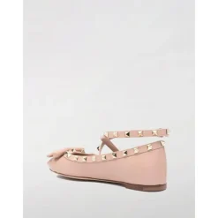 Ballerina Sko<Valentino Garavani Rockstud Ankelrem Ballerinaer Pink