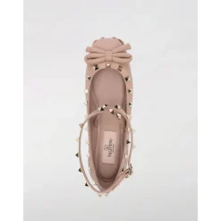 Ballerina Sko<Valentino Garavani Rockstud Ankelrem Ballerinaer Pink