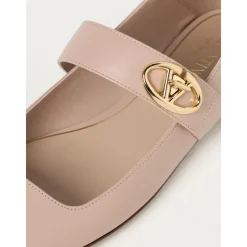 Ballerina Sko<Valentino Garavani Rockstud Mary Jane Ballerina Sko Pink