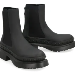 Chelsea Boots^Valentino Garavani Rockstud M-Way Leather Chelsea Boots Sort