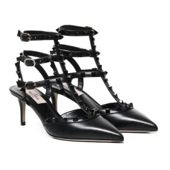Pumps|Stiletter<Valentino Garavani Rockstud Slingback i kalveskind Sort