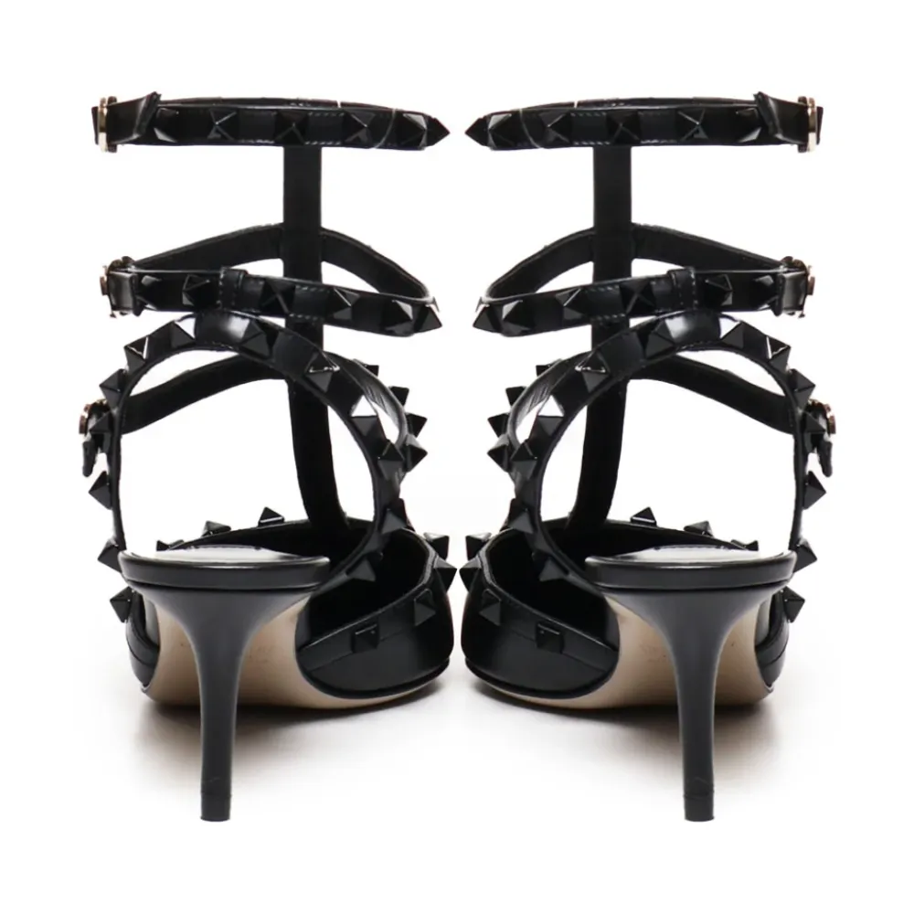 Pumps|Stiletter<Valentino Garavani Rockstud Slingback i kalveskind Sort