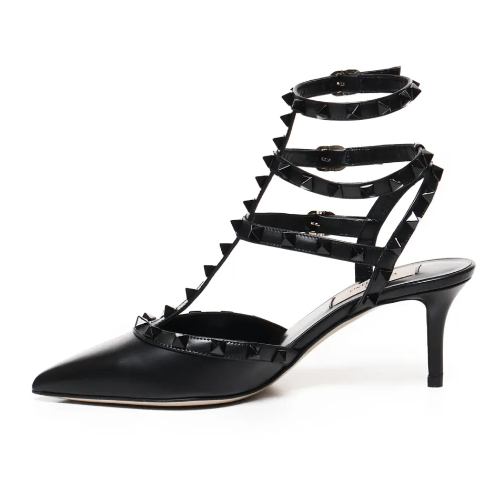 Pumps|Stiletter<Valentino Garavani Rockstud Slingback i kalveskind Sort