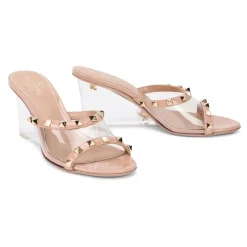 Stiletter<Valentino Garavani Rockstud Transparent Mules Beige