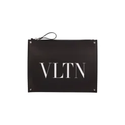 Clutch^Valentino Garavani Rockstud VLTN Logo Printed Clutch Taske Sort