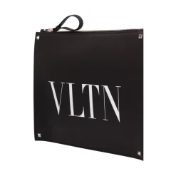 Clutch^Valentino Garavani Rockstud VLTN Logo Printed Clutch Taske Sort