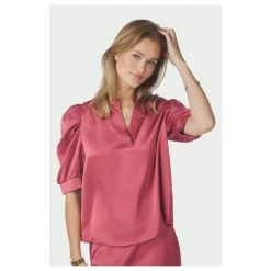 Bluser & Skjorter^Neo Noir Roella Heavy Sateen Blouse Pink