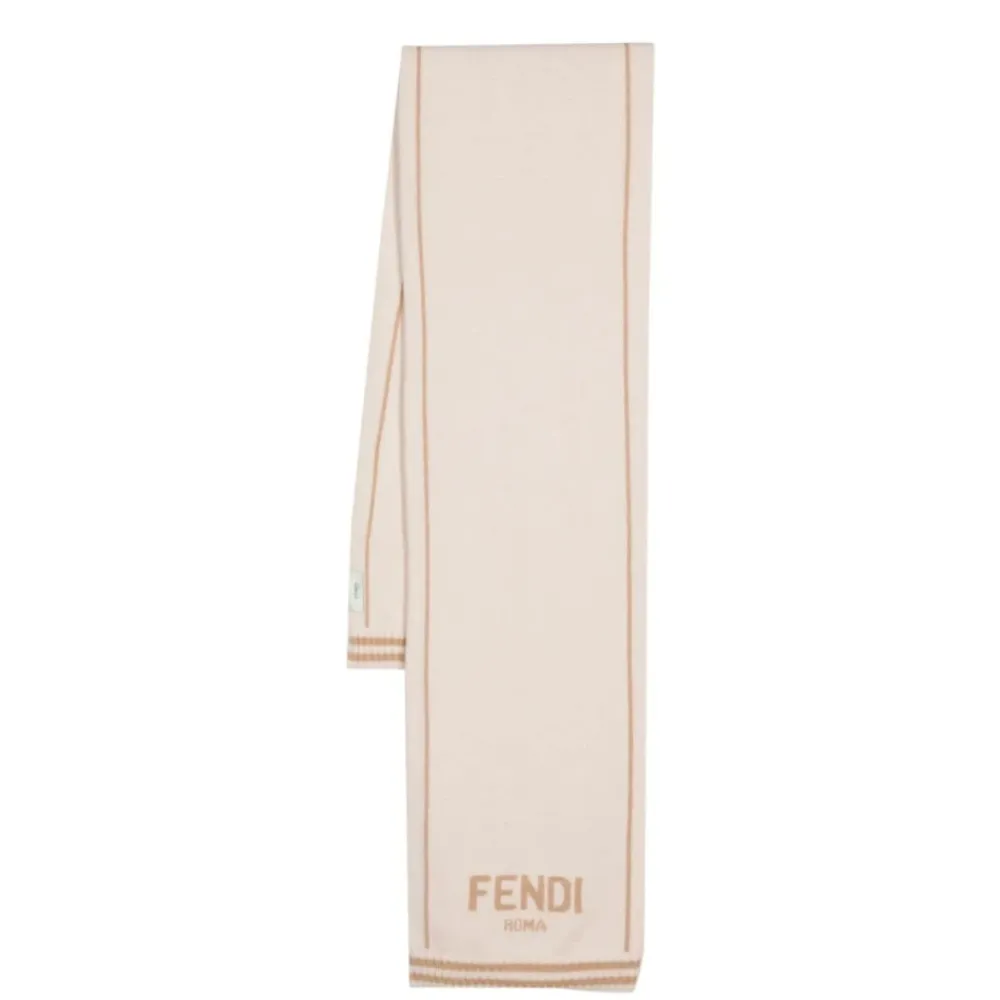 Halstørklæder Og Tørklæder^Fendi Roma Linen Scarf Beige