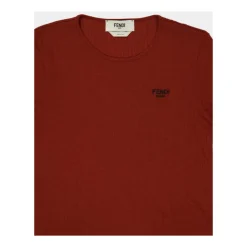 T-Shirts<Fendi Roma Rib T-Shirt Rød