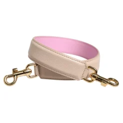 Tilbehør Til Tasker<Dolce & Gabbana Rosa Læder Håndtaske Skulderrem Beige