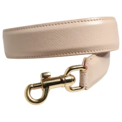 Tilbehør Til Tasker<Dolce & Gabbana Rosa Læder Håndtaske Skulderrem Beige