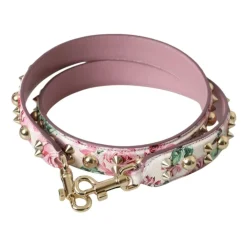 Tilbehør Til Tasker<Dolce & Gabbana Rosa Blomstret Læder Skulderrem Multifarvet